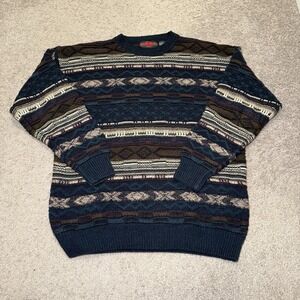 Stone Haven‎ Sweater M Cosby Sweater Knitted Ramie/Cotton Blend Vintage 80's 3D